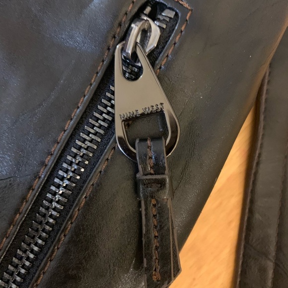 Nine West Black Leather Flap Over Shoulder Bag with Versatile Style - Picture 4 of 10